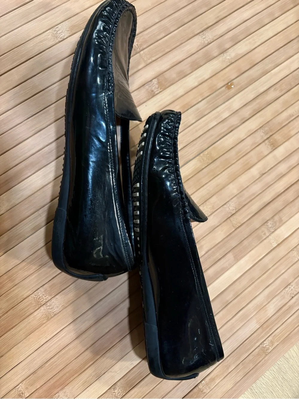 Stuart Weitzman Black Patent Leather Women's Loafers size 9 m